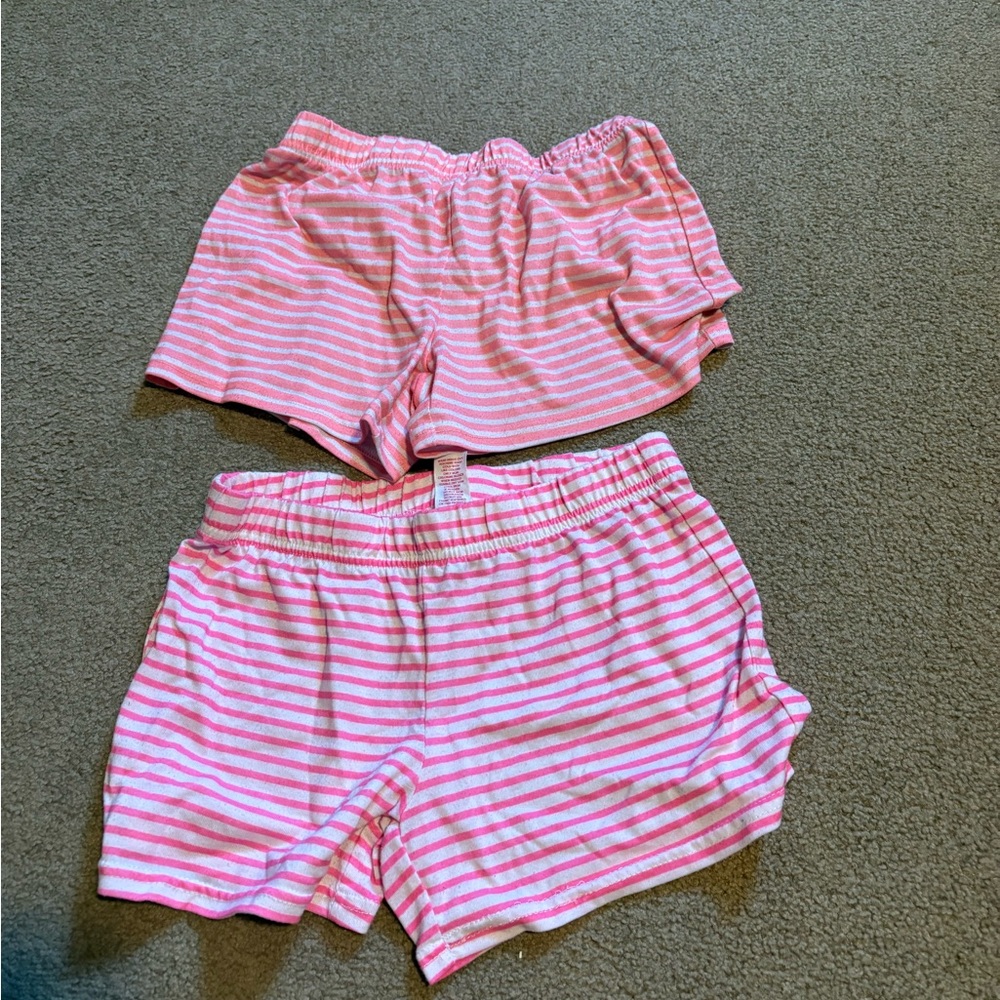 SO Pink and White Striped Shorts